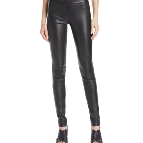 Theory Adbelle 100% Genuine Leather Pants - Picture 1 of 5
